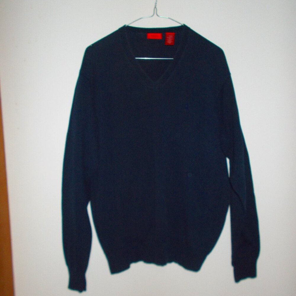 Navy blue Izod Men's cotton sweater in L